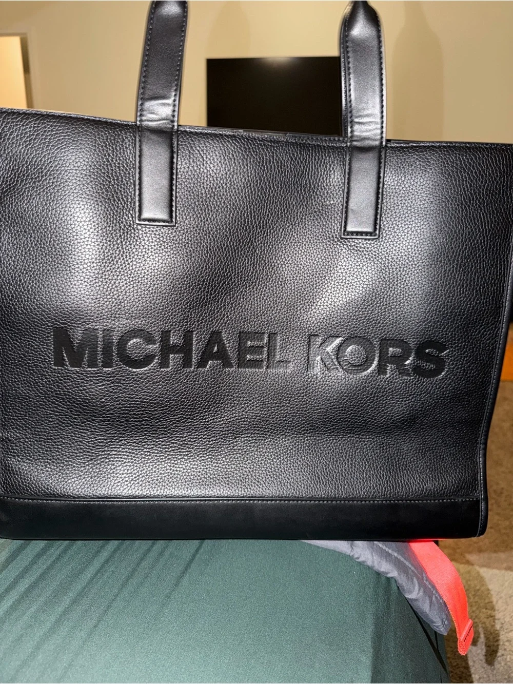 Michael Kors Black Pebbled Leather Men's Tote
